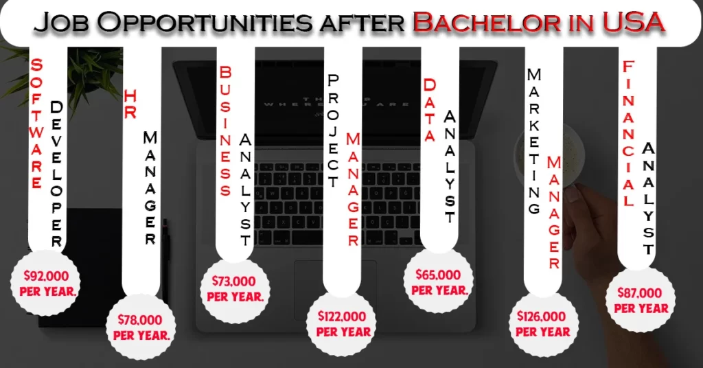 infographic for "Job Opportunities after Bachelor in USA"