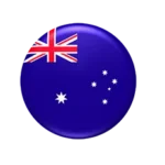 3D Australian flag in circular design.