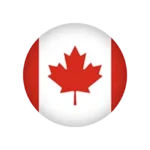 3D Canadian flag in circular design.
