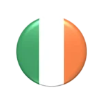 3D circular design featuring Ireland flag.