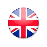 3D UK flag in circular design.