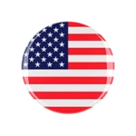 3D USA flag in circular design.