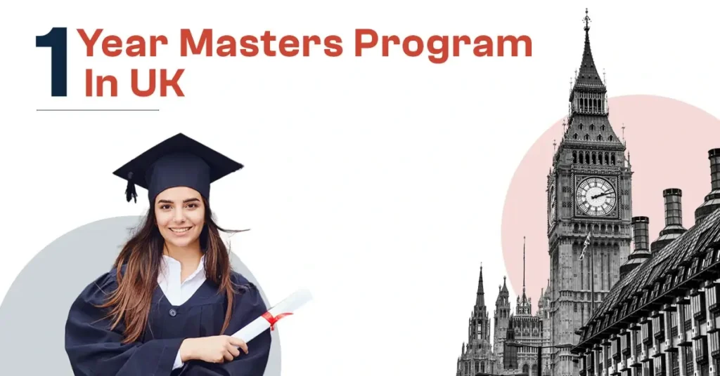 Image of "1 Year Masters Program in UK" for Indian Students.