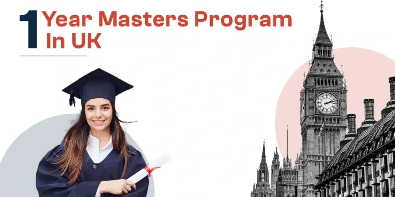 Image of "1 Year Masters Program in UK" for Indian Students.