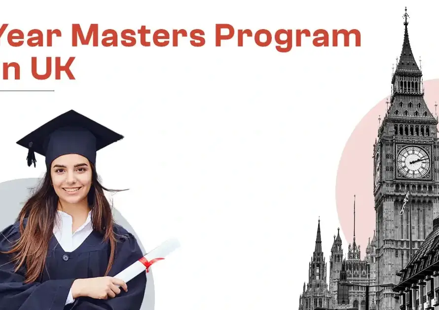 Image of "1 Year Masters Program in UK" for Indian Students.