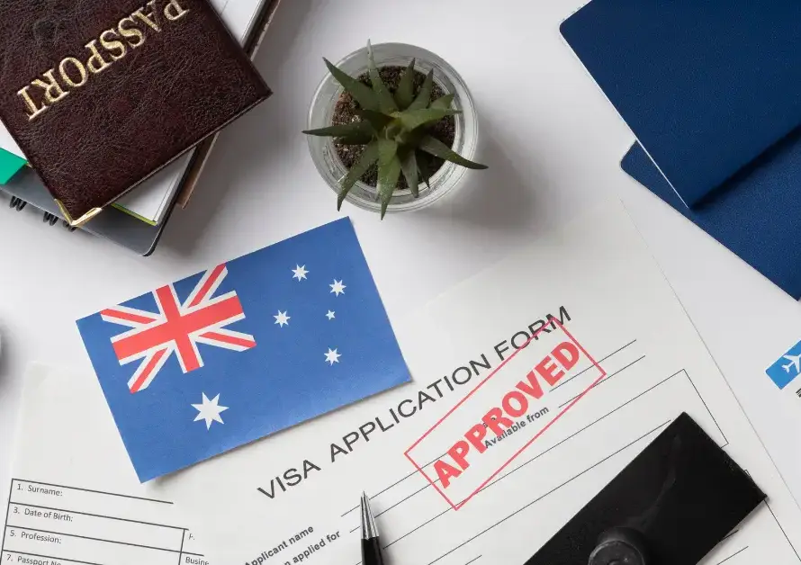 Image of Australia visa application forms, showcasing various documents needed for visa processing and submission.